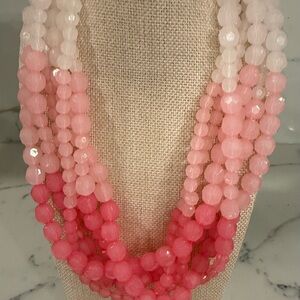 Elegant Pink Ombre Beaded Necklace